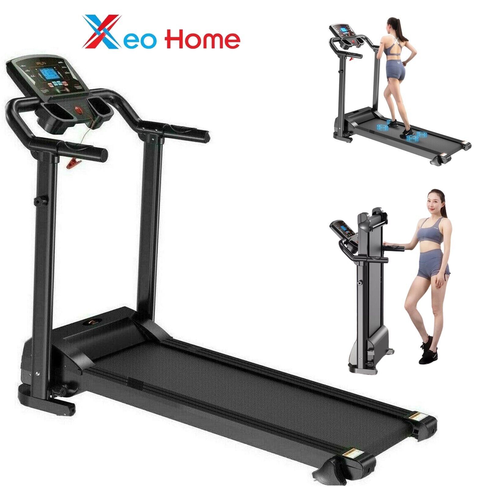 Treadmill - Running Walking Machine 9% Incline Home Gym Folding UK