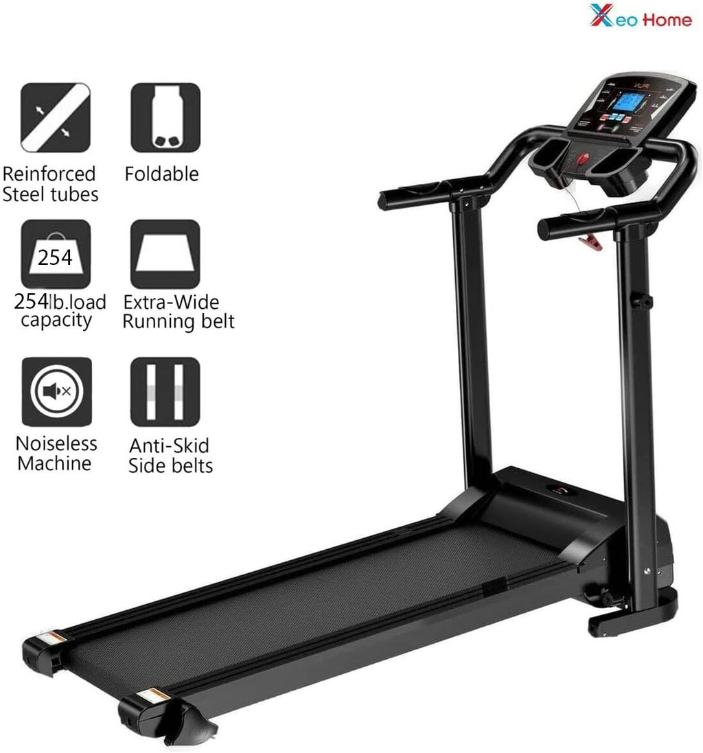 Treadmill - Running Walking Machine 9% Incline Home Gym Folding UK