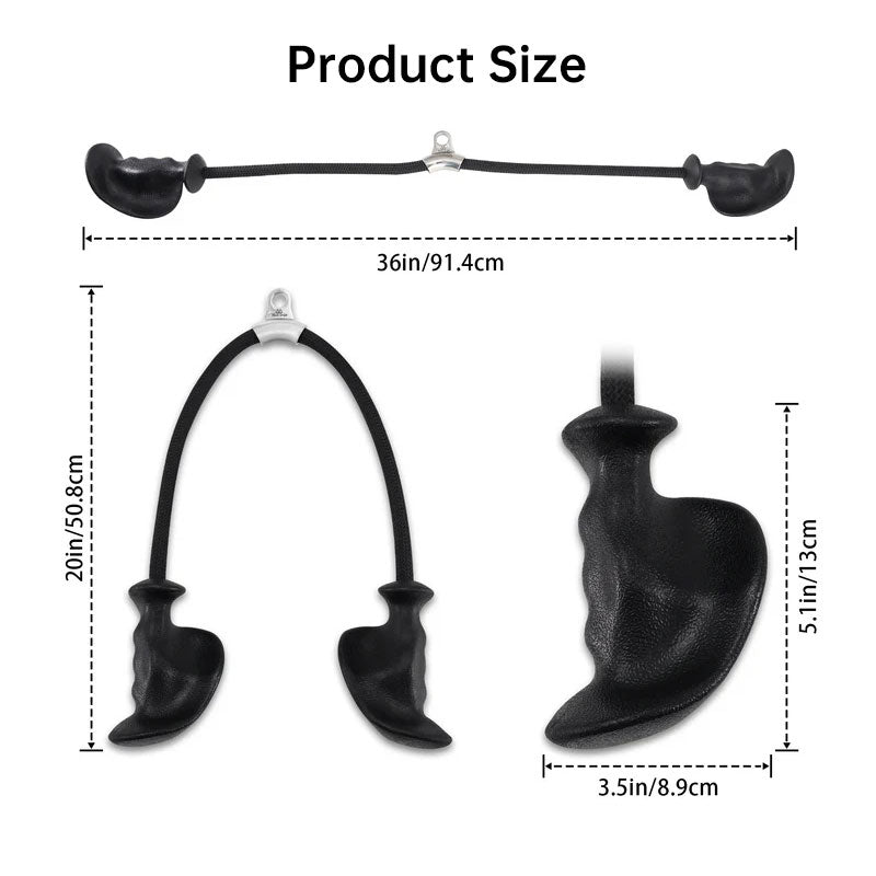 Tricep Rope Attachment with Ergonomic Grip - Detachable Handle for Cable Machine, Pulley System, Home & Gym Use