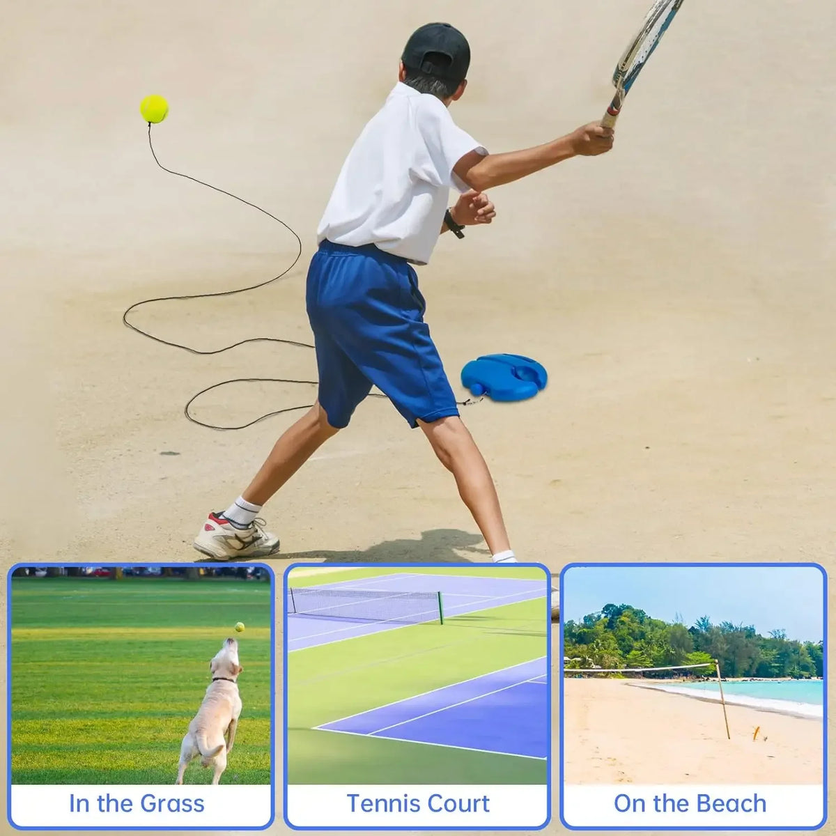 Portable Tennis/ paddle Rebounder Kit for Solo Training
